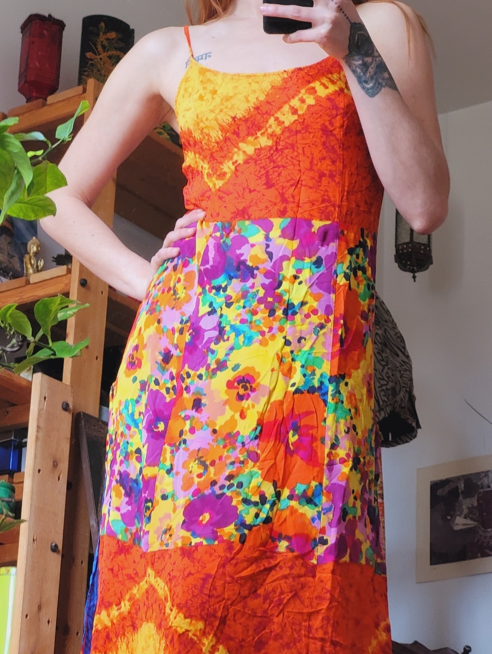 Aquasuit By La Perla Vintage Beach Coverup Floral Multicolor Midi Dress - Xs-s - Picture 10 of 11